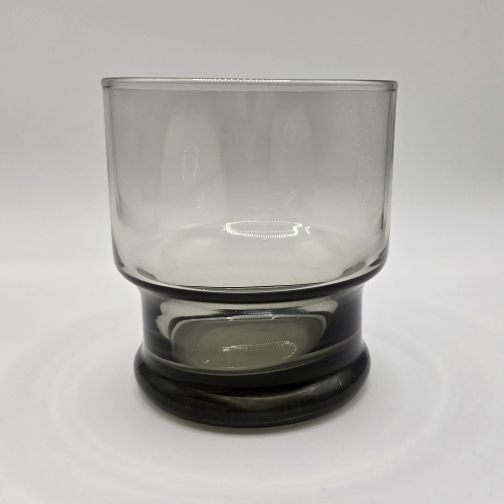 6 Libbey Cocktail Lowball Juice Drink Tumblers Smokey Gray Glass 1970s MCM